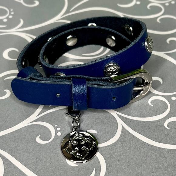 PopCharm Leather Charm Bracelet - Blue - Picture 1 of 7